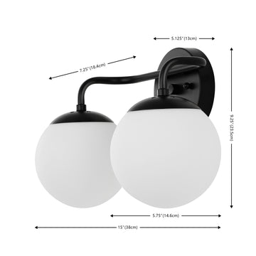 Louis Parisian Globe Metal/Frosted Glass Modern Contemporary LED Vanity